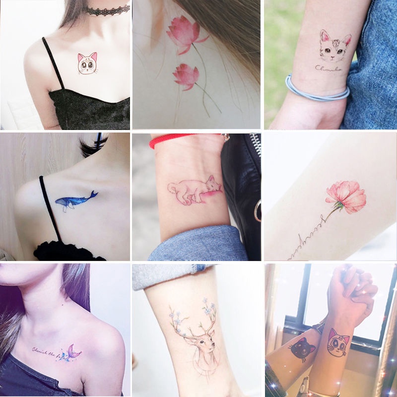 Hình Xăm Dán Tạm Thời Chống Thấm Nước Lâu Trôi Họa Tiết Chữ Tiếng Anh Dành Cho Nam Và Nữ