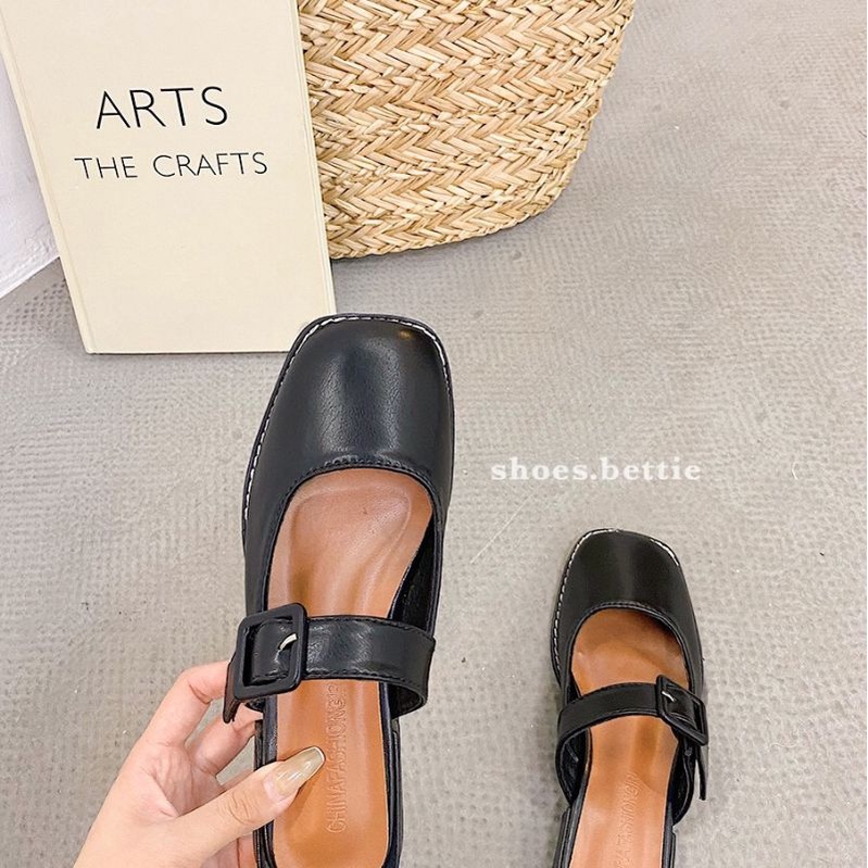 Giày bệt quai ngang gót mở hàn quốc