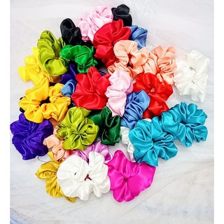 Cột Tóc Vải Scrunchies Bóng Thời Trang