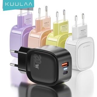 Củ Sạc Nhanh KUULAA 20W Đầu Hình Đậu Hũ Hai Cổng Type C Apple PD Type A Dành Cho iPhone 12 Pro Max