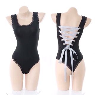 Bodysuit đan dây lưng có khuy đáy (Ảnh thật)