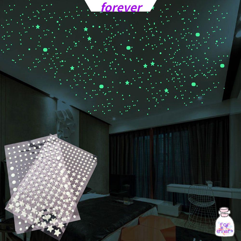 Bộ 211 miếng dán hình ngôi sao 3D màu xanh lá cây phát sáng trong bóng tối trang trí nhà cửa đồ thủ công DIY