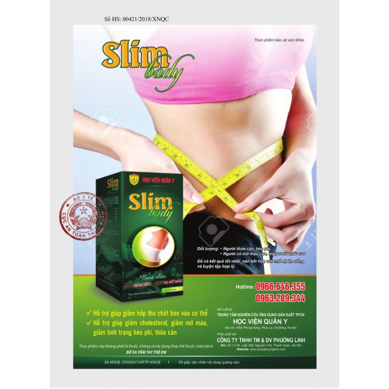 Viên SlimBody giảm cân Học Viện Quân Y 100 viên Mới | BigBuy360 - bigbuy360.vn