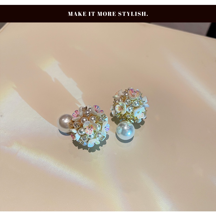 Khuyên Tai Đính Ngọc Trai Lưng Cao Cấp Tinh Tế Phong Cách Retro Cho Nữ