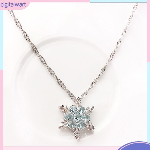 Dây Chuyền Thiết Kế Mặt Hình Bông Tuyết Đính Kim Cương Nhân Tạo Thời Trang Cho Nữ