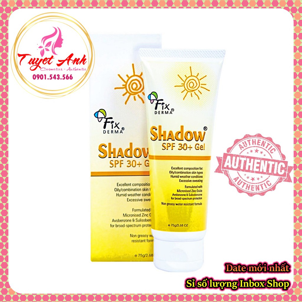 Fixderma Shadow SPF 50+ Cream (75g) - Fixderma Shadow SPF 30+ Gel (75g) - Kem và gel chống nắng