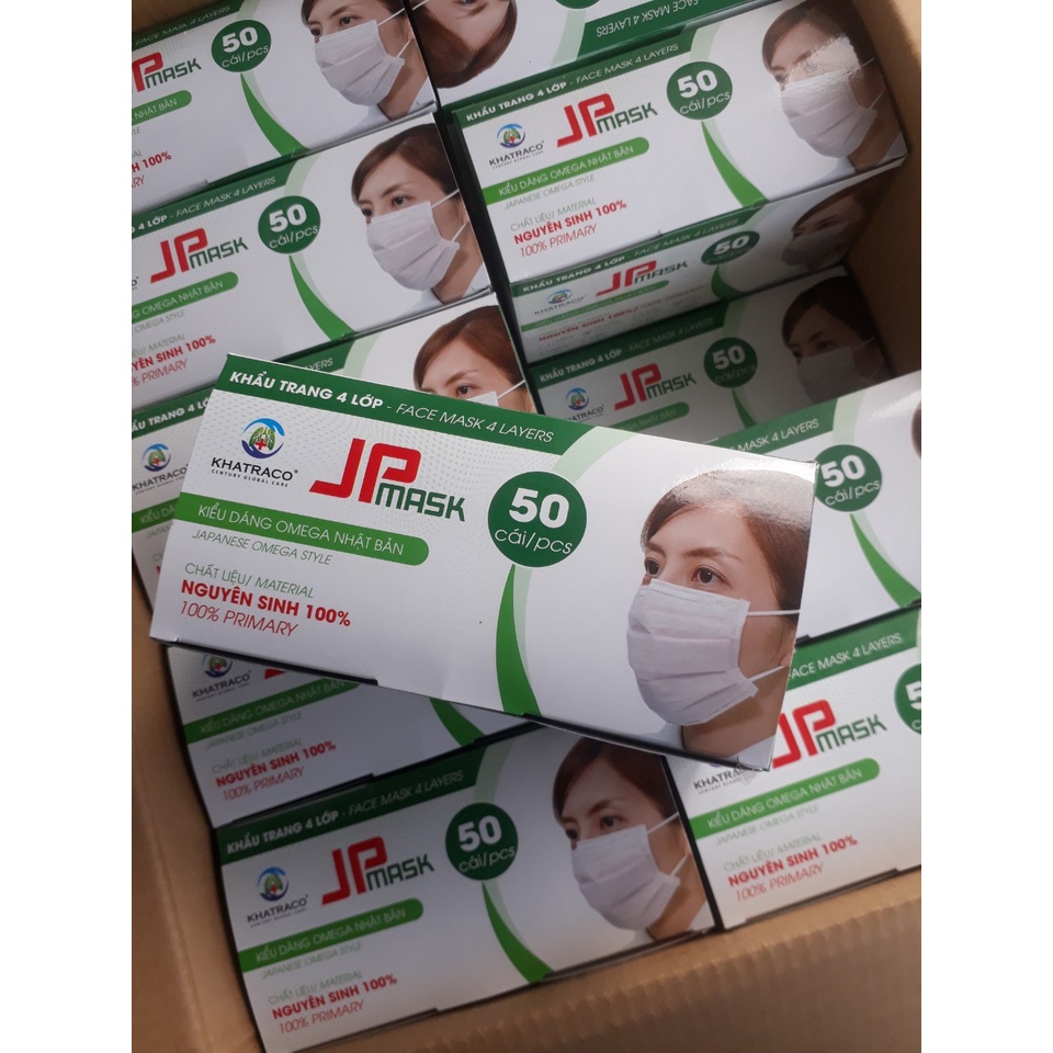 Khẩu trang y tế JP mask 4 lớp hộp 50 cái màu xám
