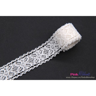 Dây Ren trắng cao cấp 3cm phụ kiện thời trang, gắn lên phụ kiện tóc, làm phụ kiện nơ bờm kẹp tóc, DIY, handmade