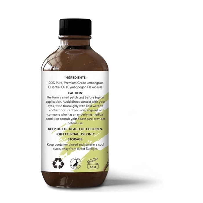 Tinh dầu sả chanh 100% nguyên chất organic Florona Lemongrass Essential Oil USDA 118ml USA