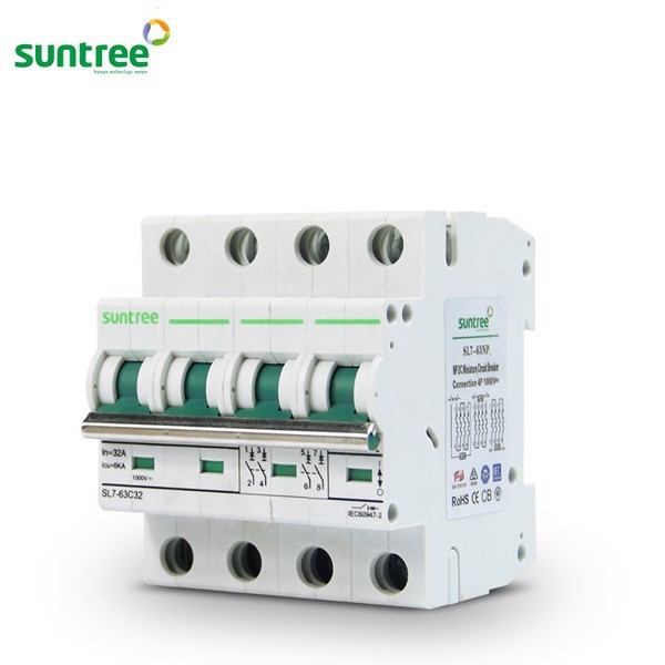 [SUNTREE] Aptomat một chiều MCB DC 4P 16A , 4p 63A đồng giá 1000VDC dùng trong SOLAR