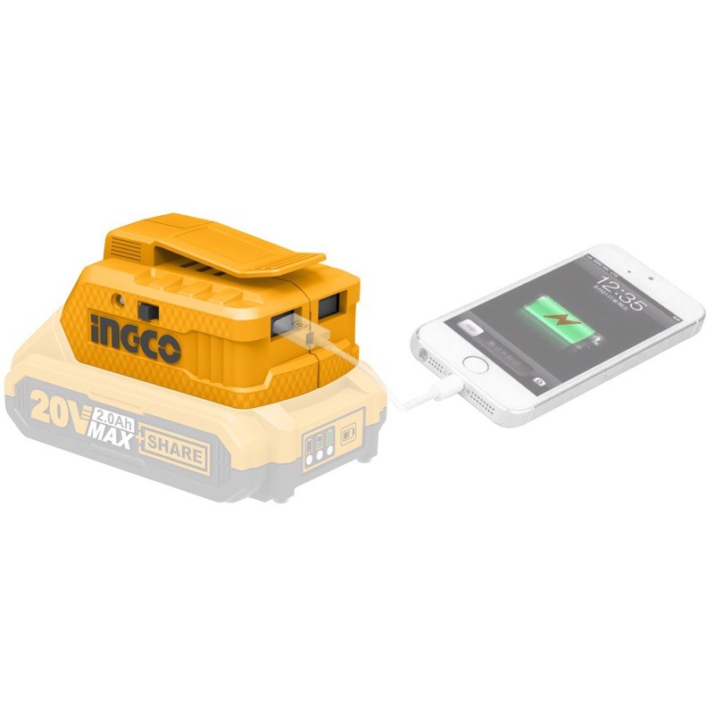 CUCLI2001 Chuyển pin 20v ingco qua USB (Chưa gồm pin xạc)