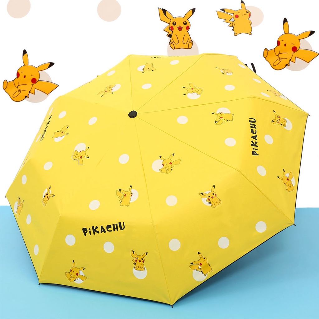 Dù Gấp Tự Động Chống Tia UV In Hình Pikachu Dễ Thương Sự Bảo Vệ