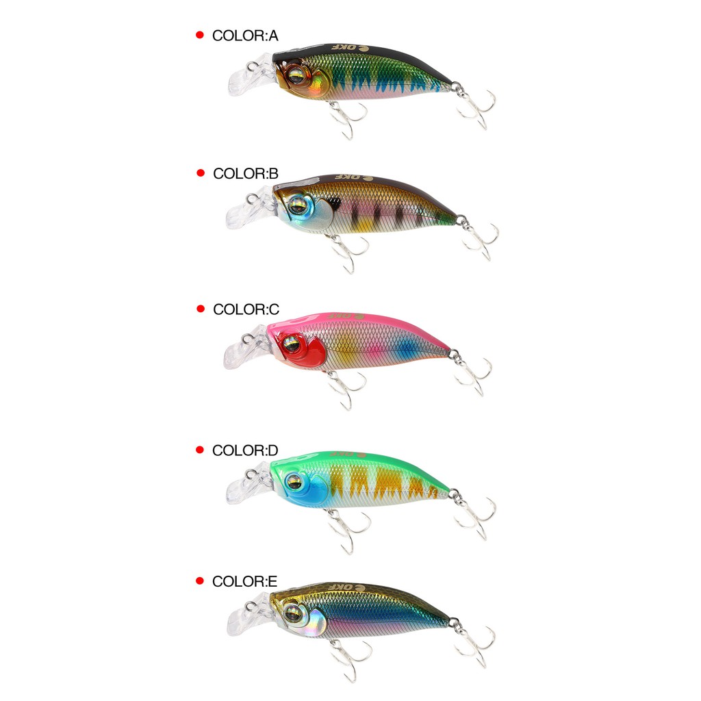 Crankbait Câu cá biển nông Mồi câu với 8 # Móc câu 57mm / 8g Mồi câu cá nước mặn nổi Minnow