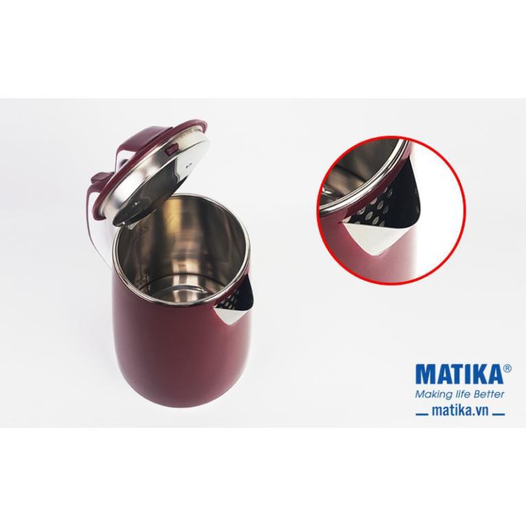 Ấm siêu tốc Matika MTK-24, ca siêu tốc có chức năng ủ ấm nước, nhiệt độ đủ pha sữa cho bé