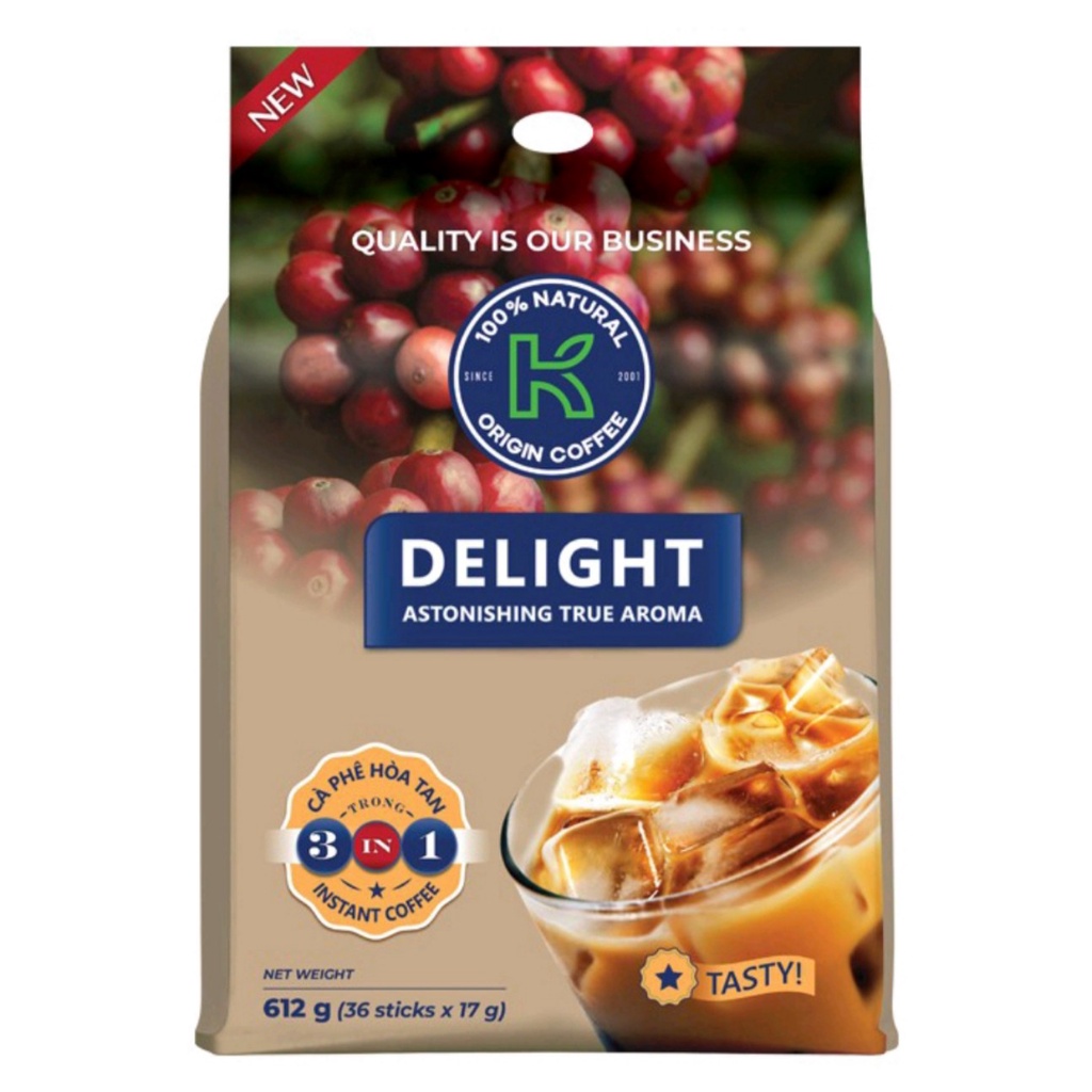 Cà phê sữa K Delight Phúc Sinh bịch 612g