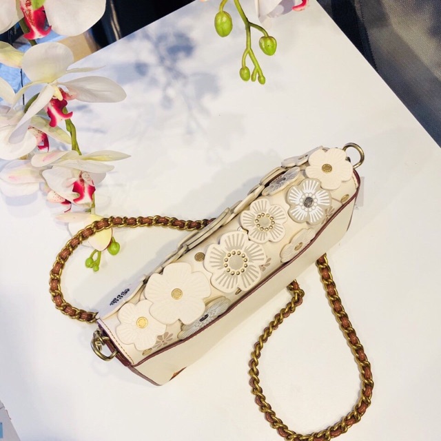 🆘RẺ VÔ ĐỊCH🆘Túi Coach hoa trà mini trắng