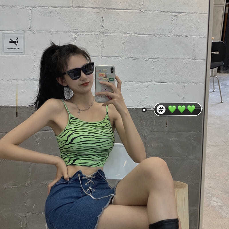 Áo Tank Top Hoạ Tiết Da Báo Dạ Quang Thiết Kế Ôm Sát Quyến Rũ | BigBuy360 - bigbuy360.vn