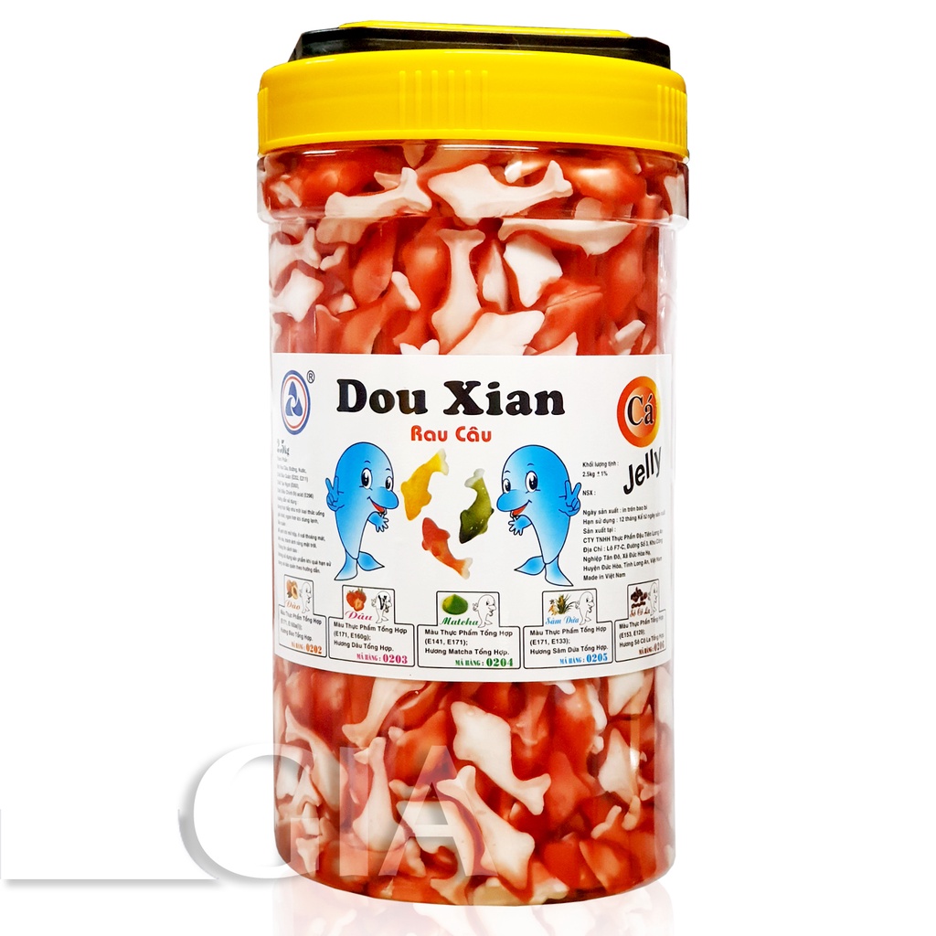 Thạch rau câu con cá Hàng Huy  đủ hương hộp 2.5kg Gia store