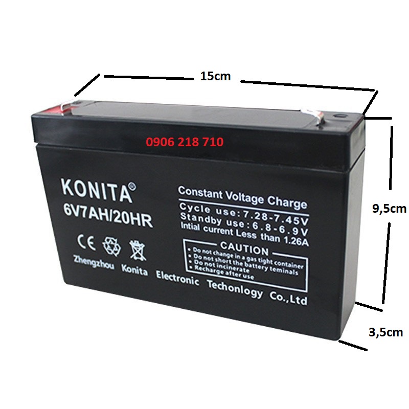 Acquy xe  ô tô, máy điện trẻ em 6v 7ah, 6v4ah