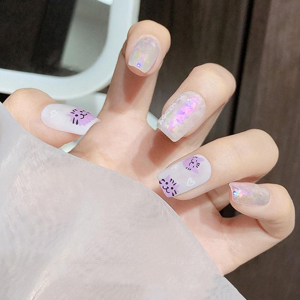 Miếng Dán Trang Trí Móng Tay Hình Mèo 3D Dễ Thương DIY