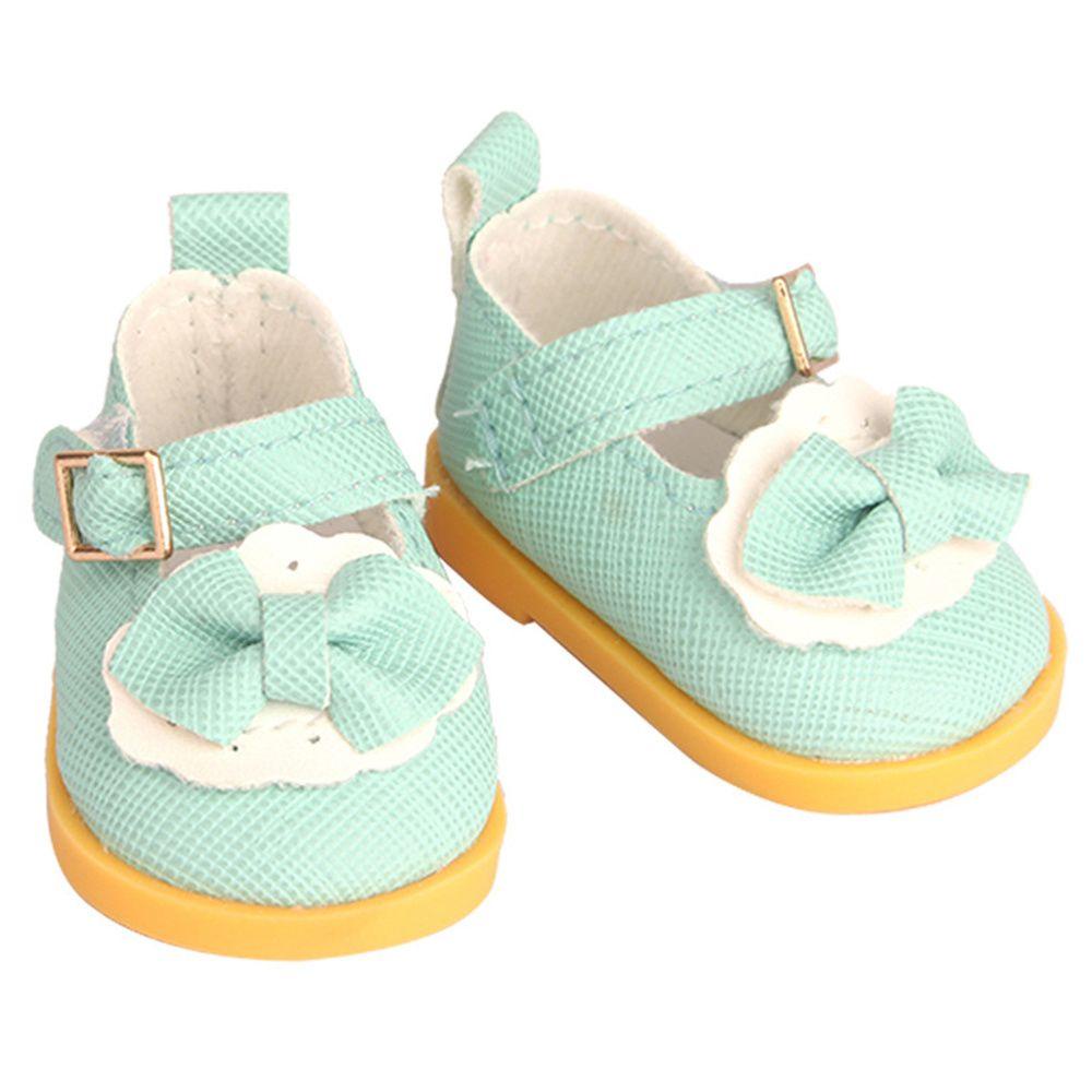 Giày Búp Bê Da PU Phối Nơ Xinh Xắn Dành Cho Búp Bê 14inch
