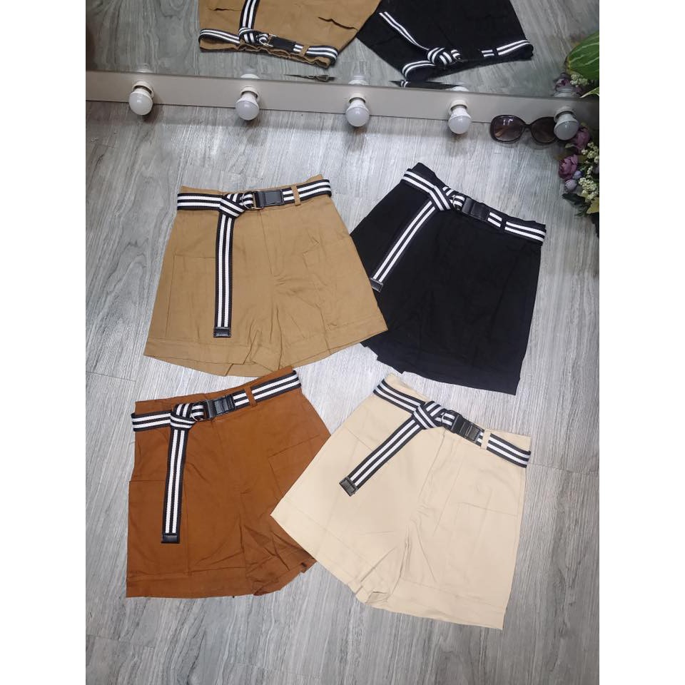 Quần Short Thô 109 Kèm Belt Sọc (Kèm Ảnh Thật)_Xưởng May Quang Anh