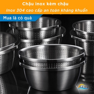 Bộ Rổ Thau Inox 304 Lưới Lớn Nhỏ Sâu Lòng Cao Cấp 20cm 22cm 24cm 16cm 28cm 30cm 32cm 34cm Đạt Chất Lượng Đức SSGP