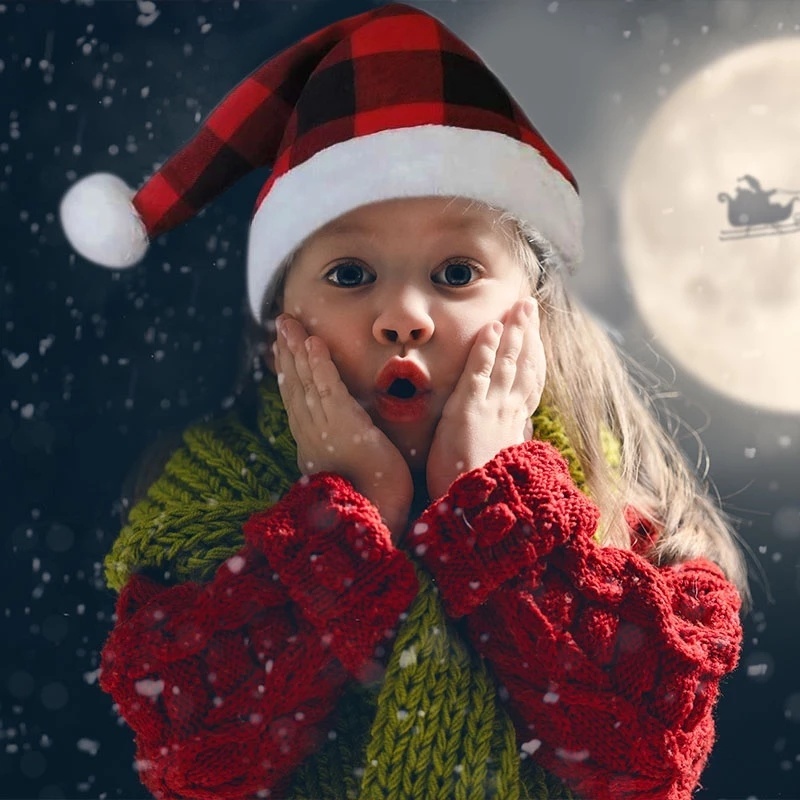 Mũ Giáng sinh giữ ấm họa tiết nhiều màu tùy chọn thời trang cho trẻ em/người lớn