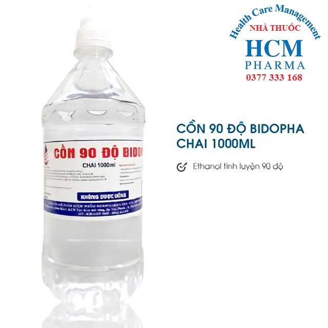 Cồn 90 độ rửa tay sát khuẩn xịt BIDOPHA có vòi 500ml 1000ml HCM02