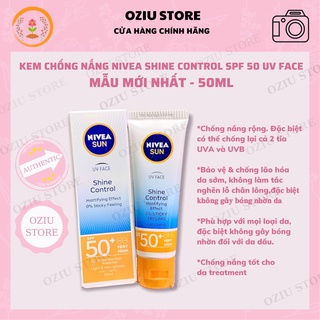 Kem chống nắng nivea shine control spf 50 uv face- mẫu mới nhất 50ml
