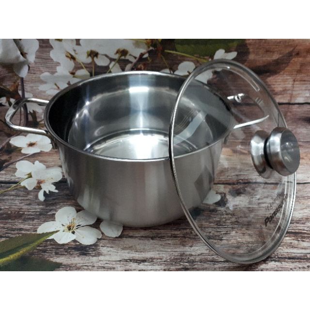 Nồi Inox Fivestar 3 đáy nắp kính 20cm