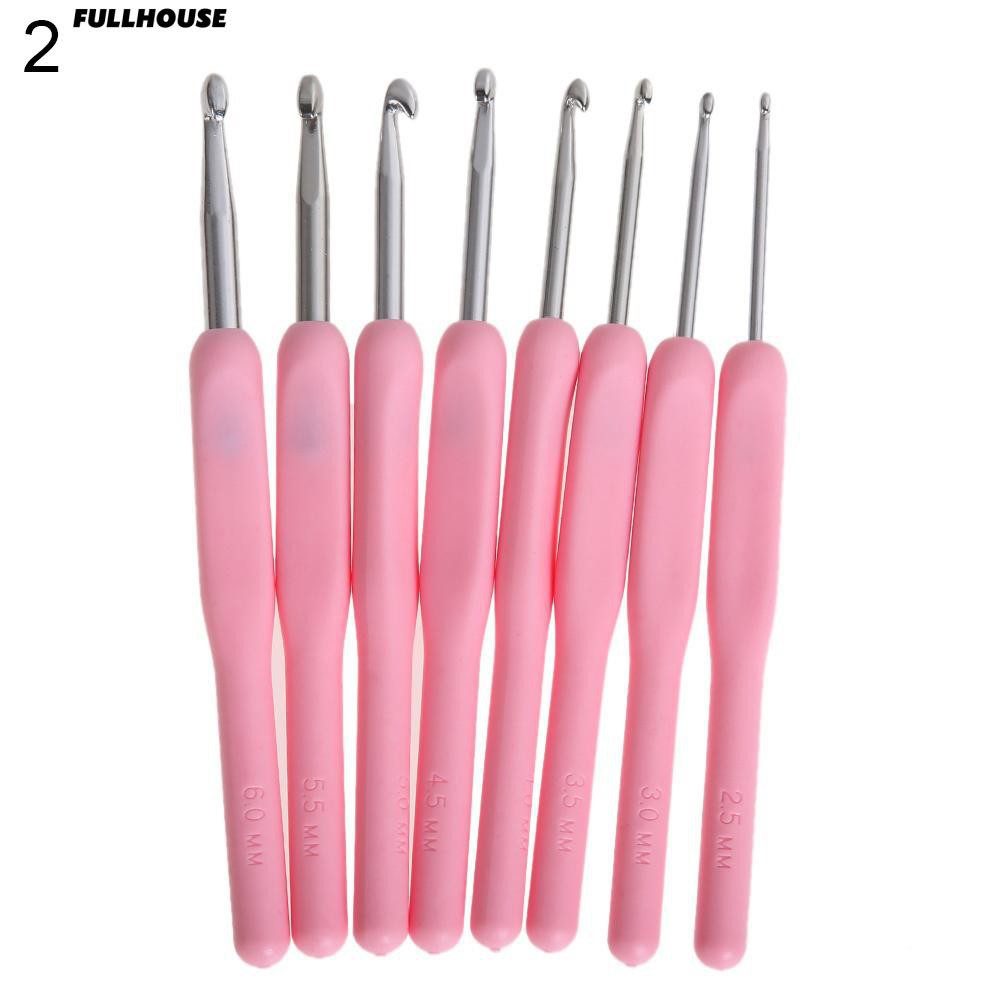 Bộ 8 cây móc len kích cỡ từ 2.5-6mm