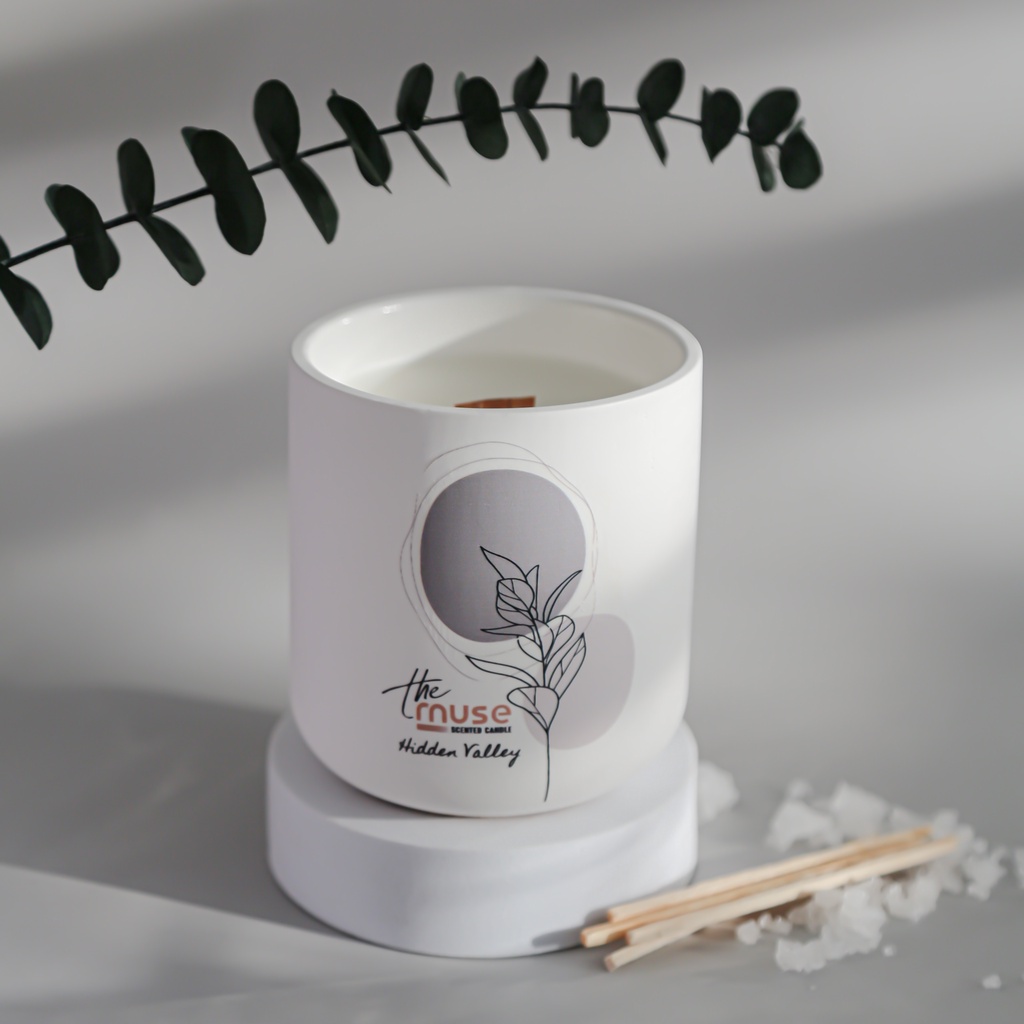 Nến thơm thủ công Hidden Valley The Muse cao cấp - Mã MUSE003 - Hương ngọt mát cây cỏ - 80g/200g/Set quà