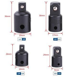 Bộ 4 đầu chuyển đổi kích cỡ chân khẩu chuyên dụng 1/2 sang 3/8-3/8 sang1/2-1/4 sang 3/8-3/8sang 1/4