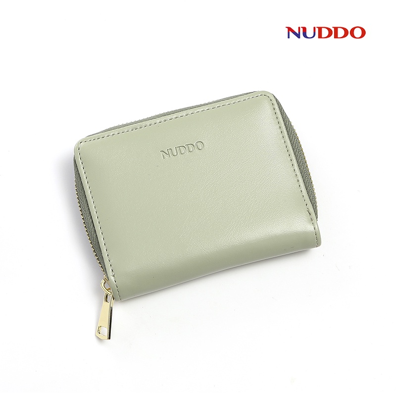 Ví Nữ mini cầm tay cao cấp NUDDO đựng tiền, thẻ, nhiều ngăn tiện dụng thiết kế dáng ngắn đẹp thời trang NUV002