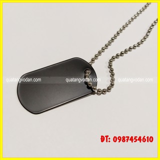 Thẻ bài lính dogtag Mỹ màu đen (trơn)
