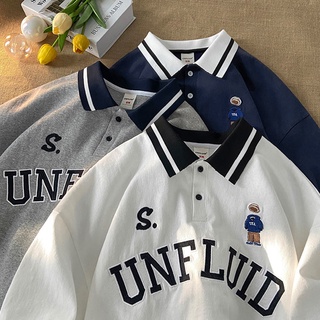 Áo polo tay lỡ ,form unisex,họa tiết cute,áo cổ bẻ phối chữ phong cách hàn quốc nam nữ mặc đẹp