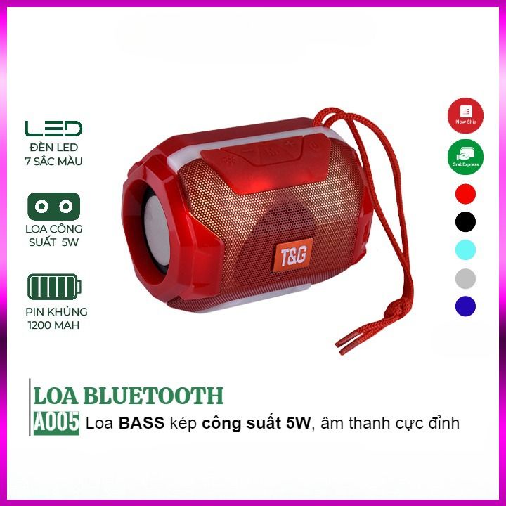 Loa Bluetooth Mini Nghe Nhạc Hay A005 Có Đèn LED Nhấp Nháy Theo Nhạc Công Suất 5W Ấm Bass Mạnh