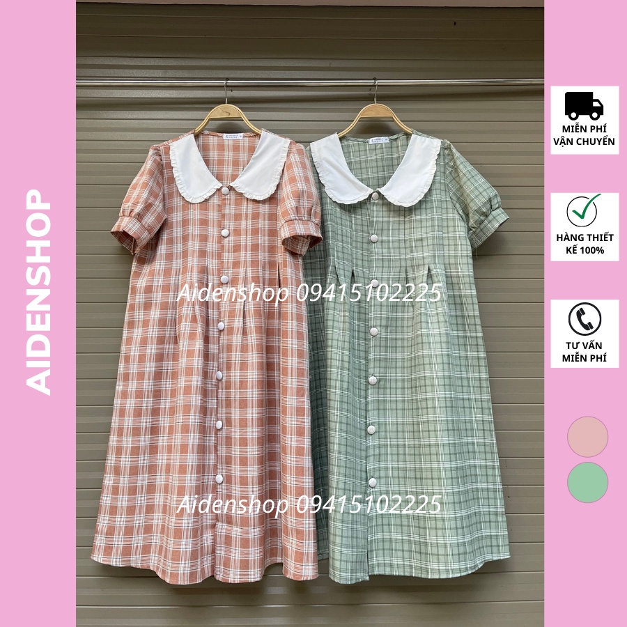 Váy bầu công sở Aidenshop Đầm bầu thiết kế sau sinh mùa hè kẻ sọc