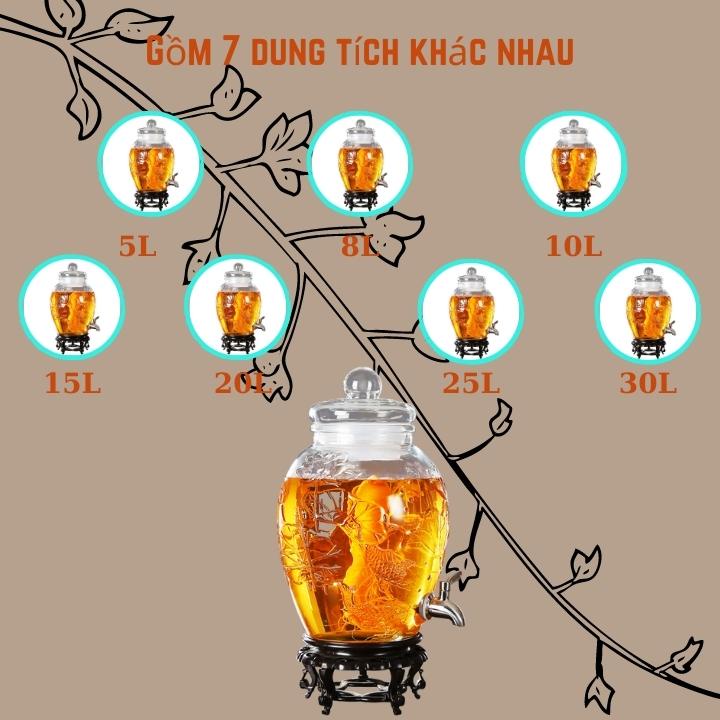 Bình thủy tinh 👑 Cá Chép Hoa Sen 👑 5-8-10-15-20-25-30L kiểu dáng độc đáo đa dạng -