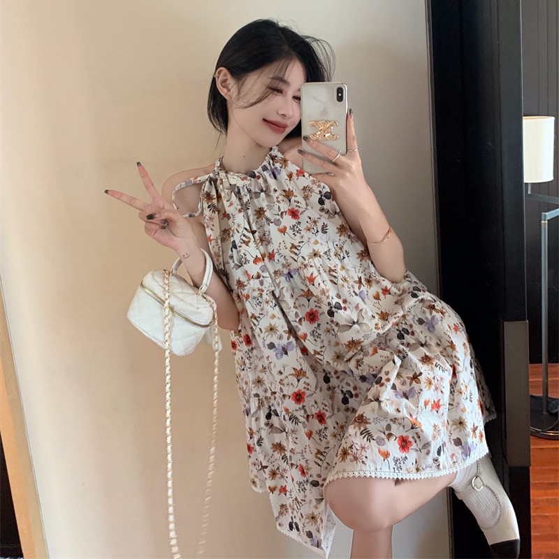 Đầm Chữ A Hai Dây Dáng Rộng Họa Tiết Hoa Thời Trang Mùa Hè Cho Nữ