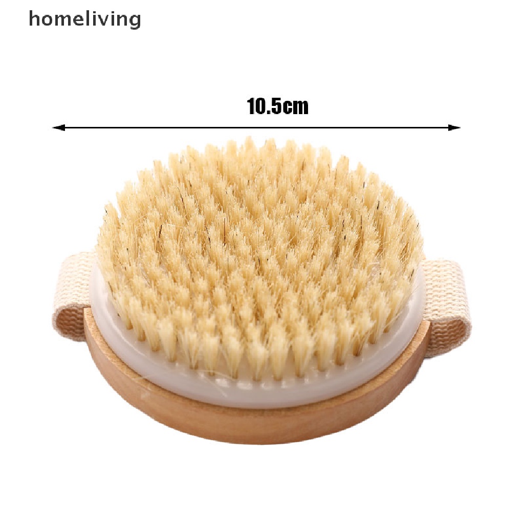 Bàn Chải Tắm Lông Ngựa Bằng Gỗ Massage Tẩy Tế Bào Chết Cơ Thể
