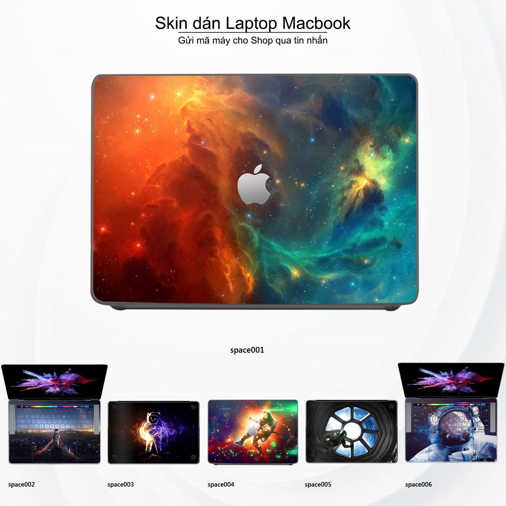 Skin dán Macbook mẫu không gian (đã cắt sẵn, inbox mã máy cho shop)