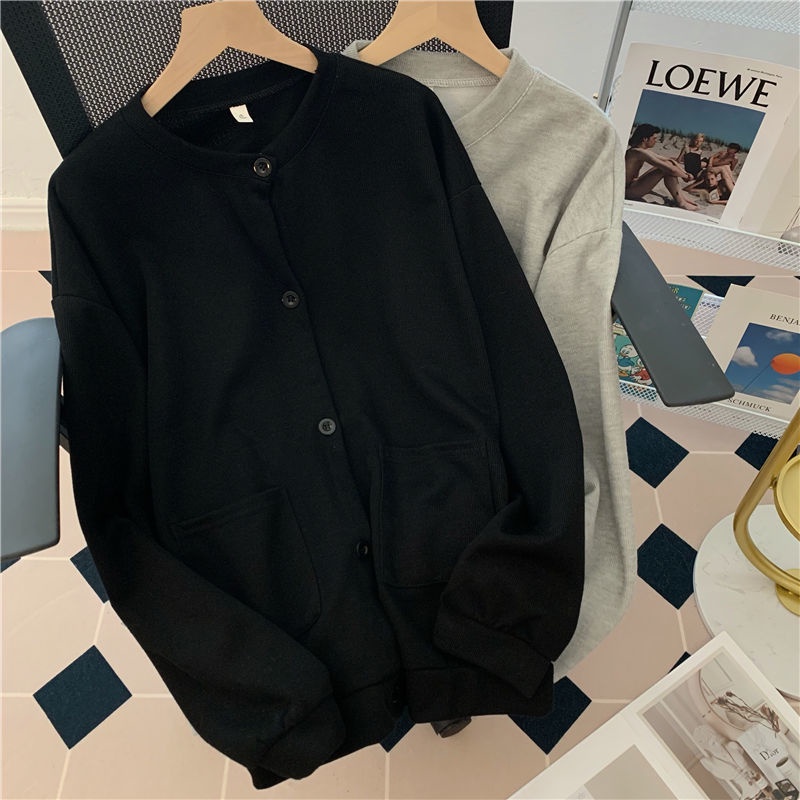 Áo Khoác cardigan Màu Trơn Phong Cách Hàn Quốc Thời Trang Mùa Thu Mới