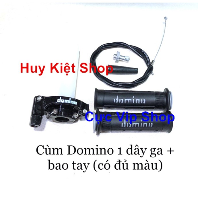 (Gắn Cho Mọi Loại Xe) Cùm Tăng Tốc  1 Dây Ga Kèm Bao Tay Domino