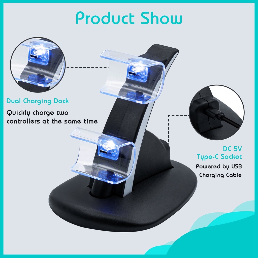 Đế dock sạc cho tay game console PS5 IPLAY DUAL CONTROLLER CHARGING STAND