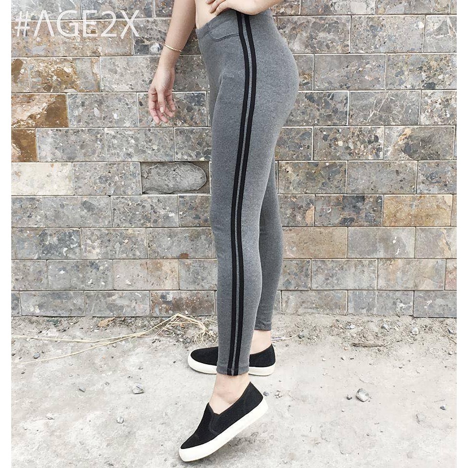 QUẦN LEGGING XÁM 2 SỌC AGE2X | BigBuy360 - bigbuy360.vn