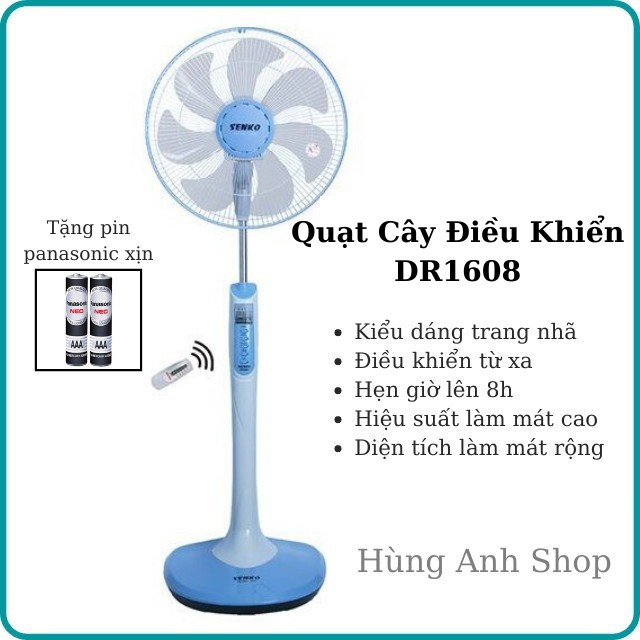 Quạt Cây Điều Khiển SENKO DR1608 Mạnh Mẽ, Kiểu Dáng Sang Trọng, Bảo Hành Chính Hãng 24 tháng.