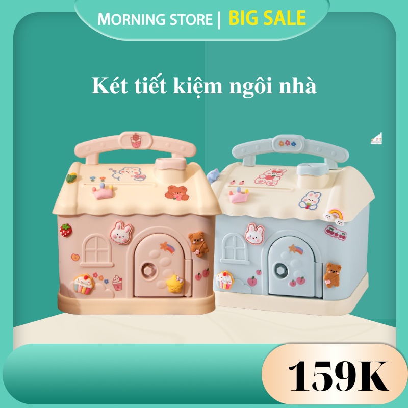 Két sắt mini tiết kiệm tiền hình ngôi nhà siêu dễ thương dành cho bé – Đồ chơi trẻ em MorningStore