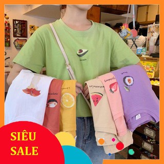 Áo phông họa tiết trái cây hot trend ❤❤❤ + kèm quà tặng siêu xinh👍👍👍